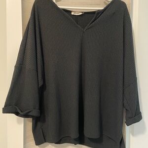 BLUMIN Elegant Black V-Neck Blouse- NWOT